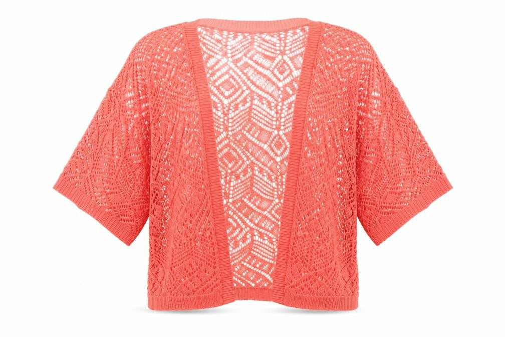 Front view of New Look women’s pink wrap jumper, size UK 14