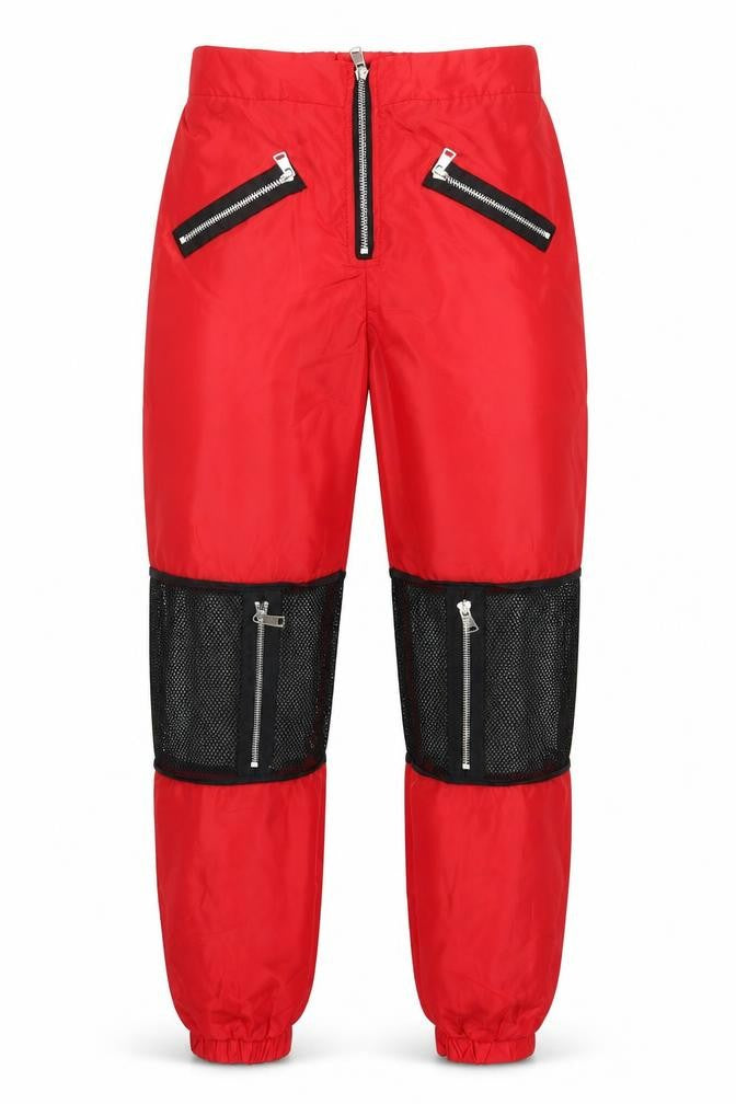 Front view of Vicabo men’s red snow pants trousers, size S, 27-inch leg