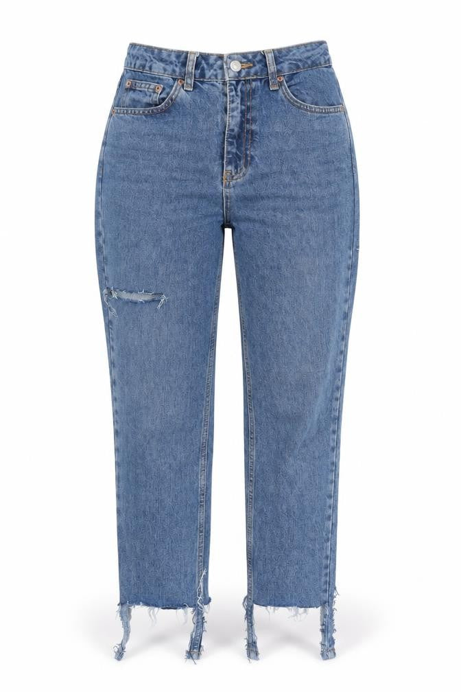 Topshop Womens Blue  Denim Mom Jeans Size M L28 in