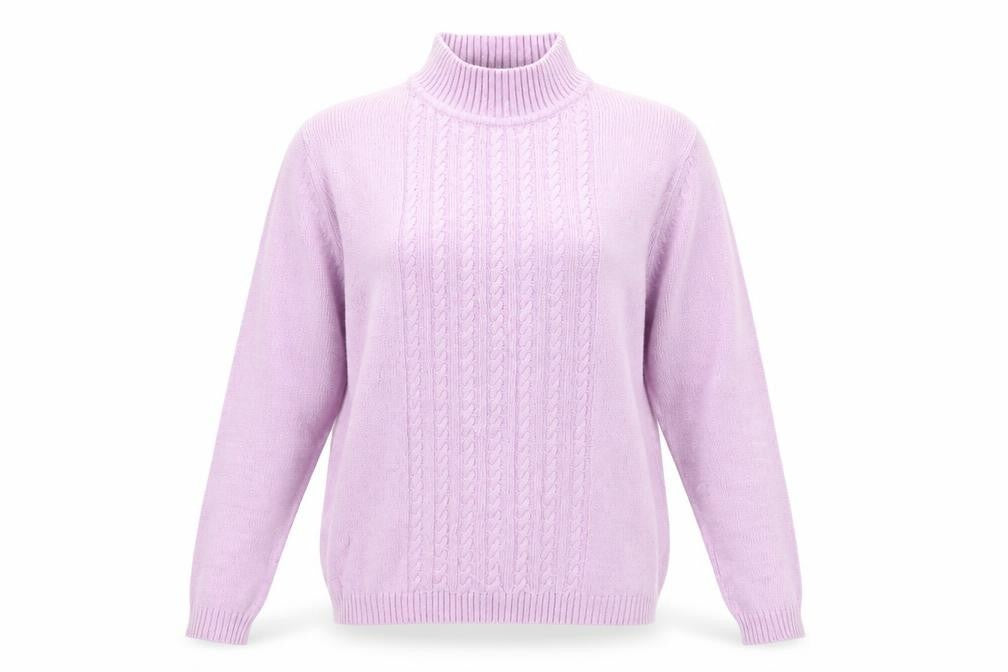Front view of EWM women’s purple jumper, size S