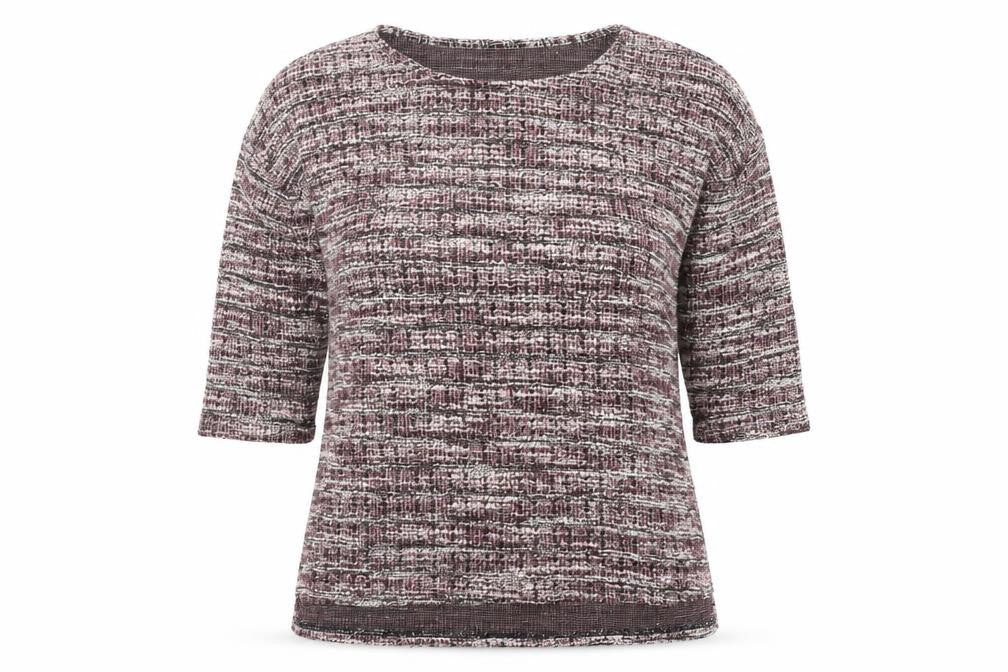 Front view of Nutmeg women’s purple jumper, size UK 12