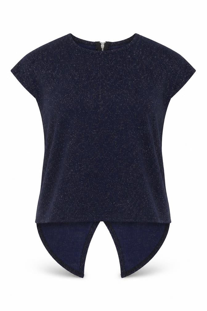 Front view of Boohoo women’s blue basic blouse, size UK 8