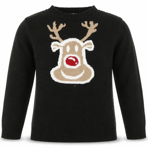Dazzling Womens Black   Pullover Jumper Size M  - christmas reindeer rudolph