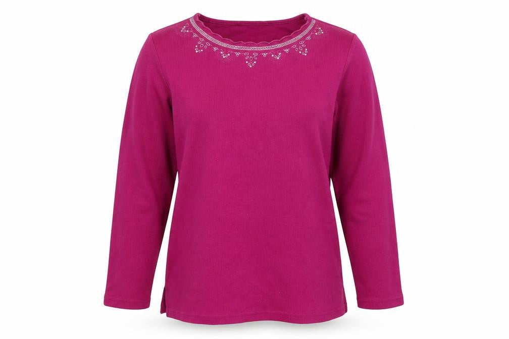 Front view of Preworn women’s purple jumper, size M