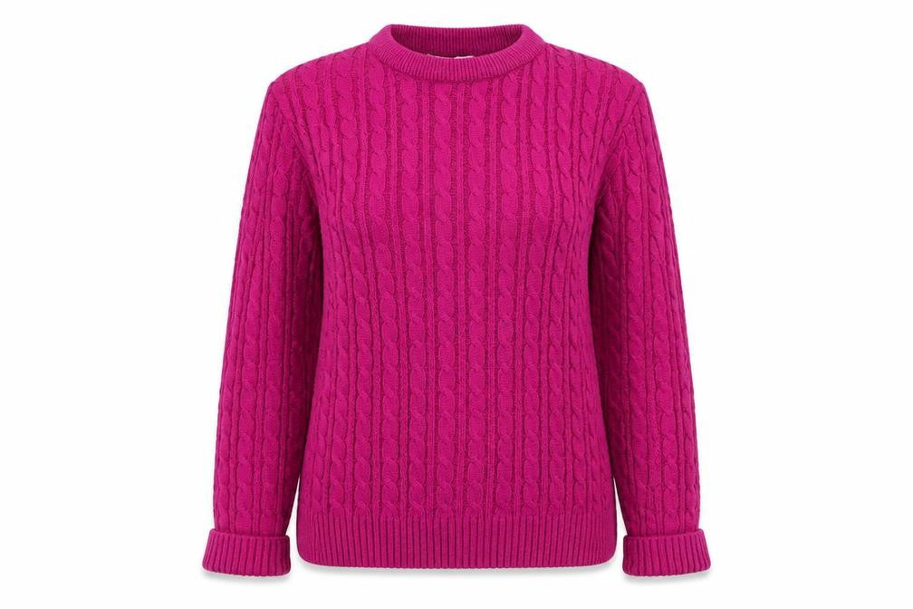 Front view of Lizzie Clark women’s purple jumper, size S