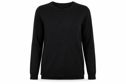 Front view of Studio women’s black jumper, size UK 12