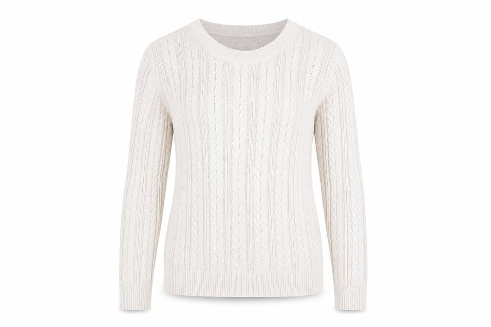 Front view of H&M women’s beige jumper, size S