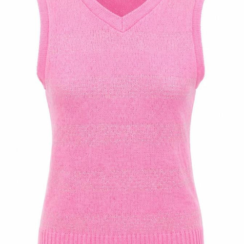 Black Pepper Womens Pink Striped  Vest Jumper Size XL