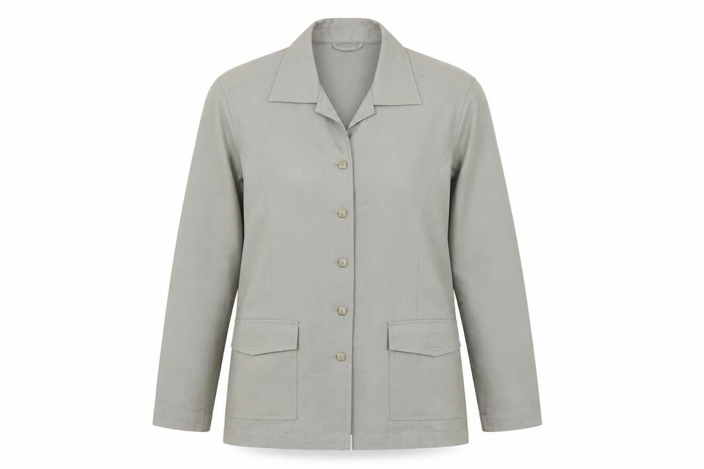 Front view of equorian women’s green jacket, size UK 14