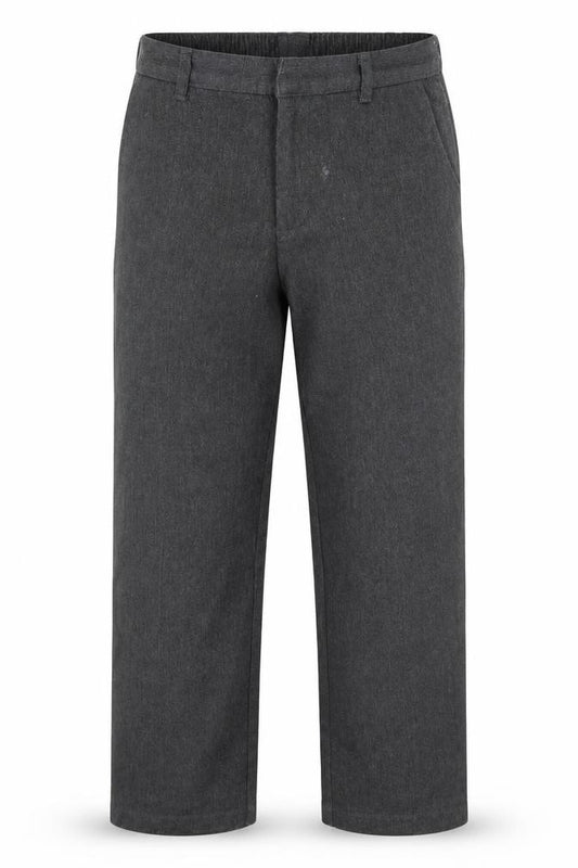 Front view of George boys’ grey capri trousers, size 9-10, years