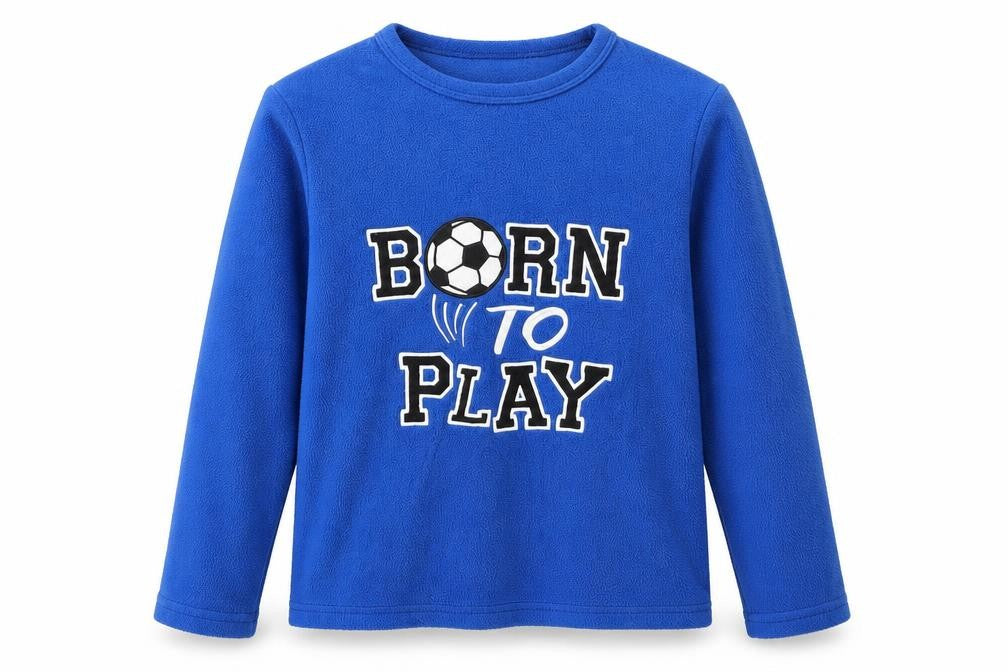 Front view of Pj collections boys’ blue solid pyjama top, size 9-10, years
