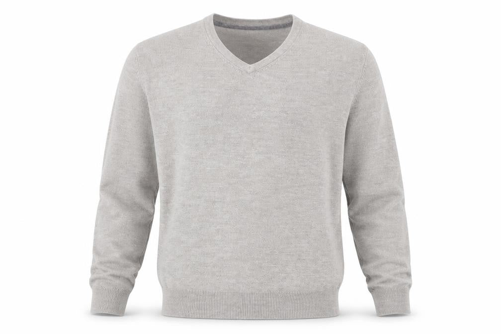 Front view of Matalan men’s grey knit jumper, size L