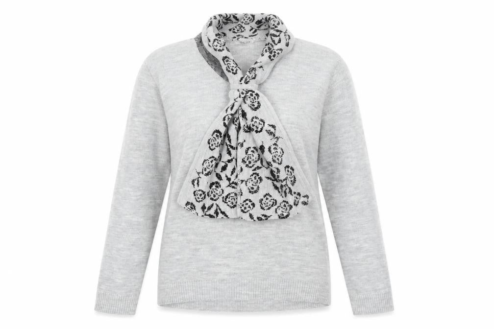 Front view of Hand to Hand women’s grey knit jumper, size S
