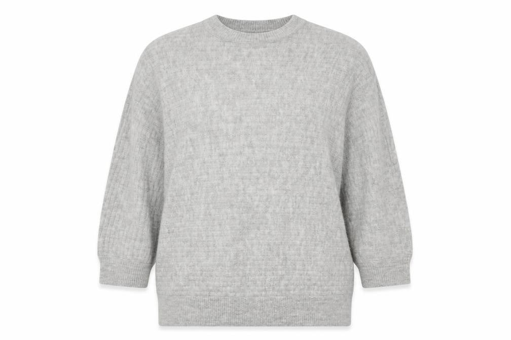Front view of Bonmarché women’s grey jumper, size UK 16