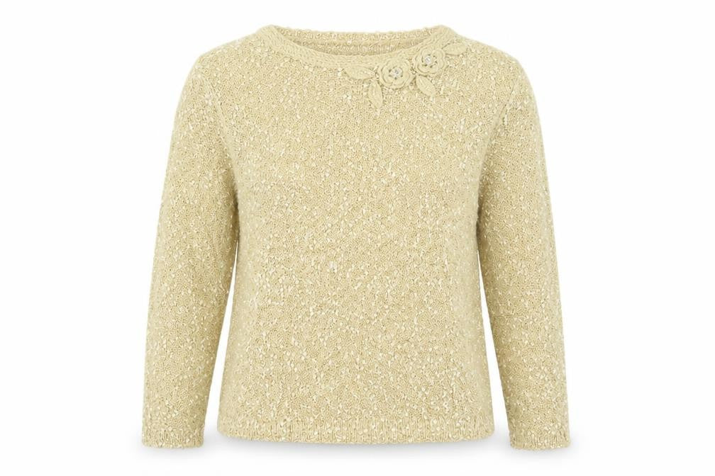 Front view of ALEXARA women’s gold jumper, size L