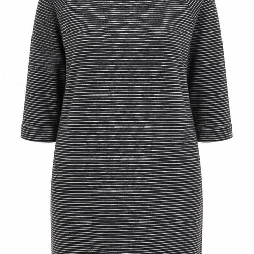 New Look Womens Black Striped  Jumper Dress  Size 14  - Back Zip
