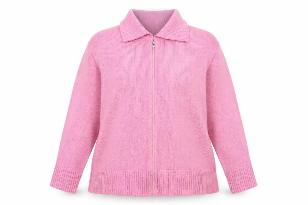 Front view of Insight women’s pink full zip jumper, size L