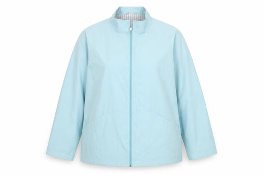 Front view of Preworn women’s green jacket, size UK 16