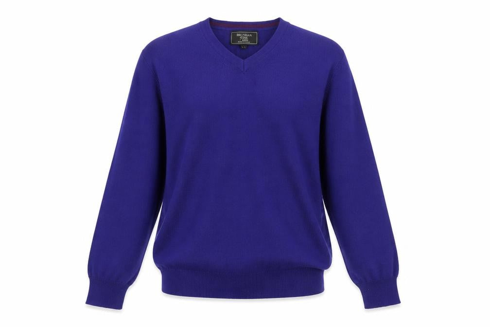 Front view of Brunella Gori men’s blue t-shirt, size S