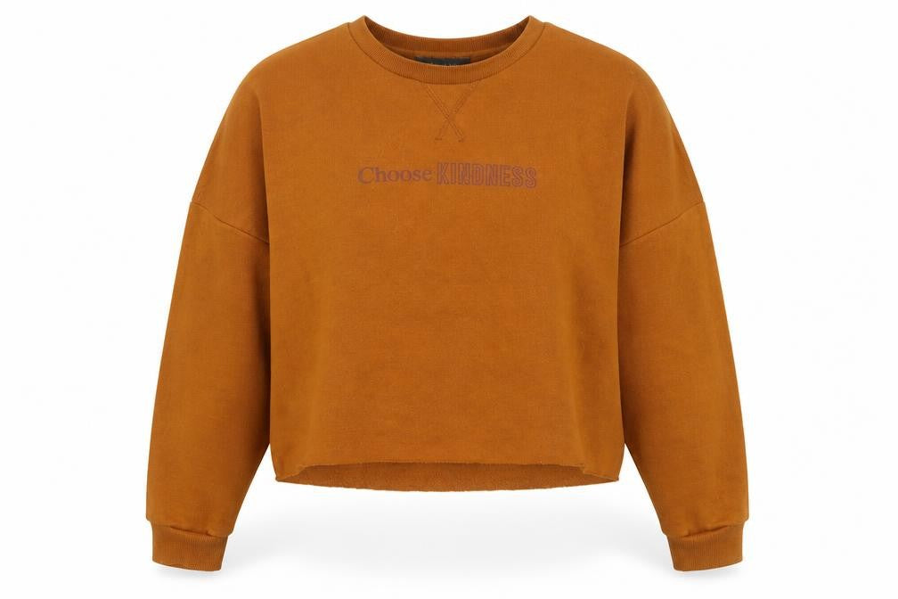 Front view of Primark women’s orange jumper, size XS