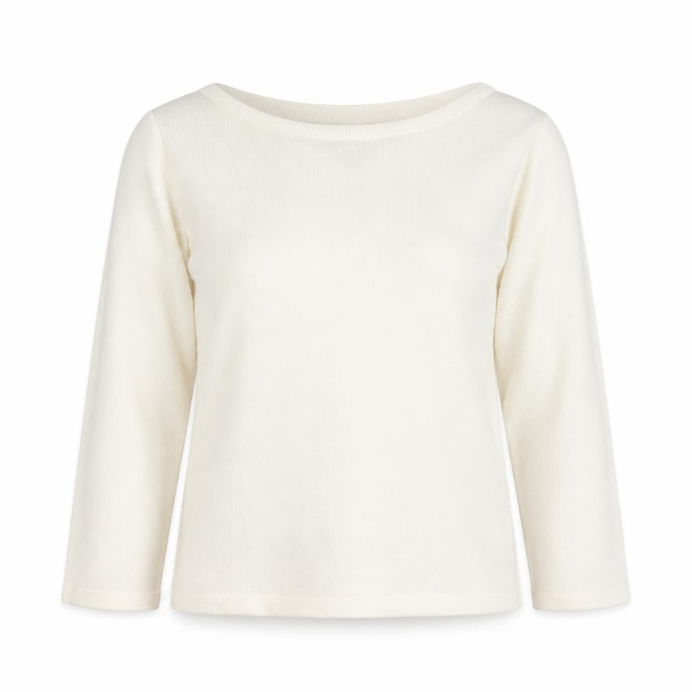 Front view of Acrylic women’s ivory knit jumper, size UK 14