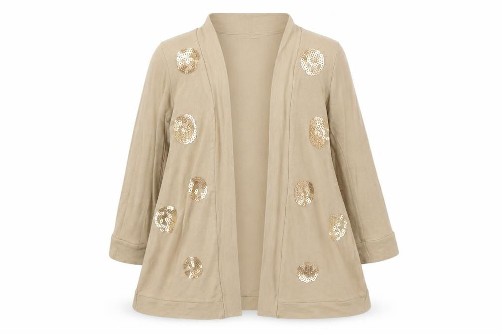 Front view of Next girls’ beige cardigan jumper, size 3, years