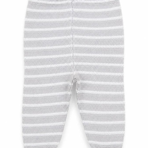 bonjour bebe Boys Grey Striped Knit Capri Trousers Size 0-3 Months