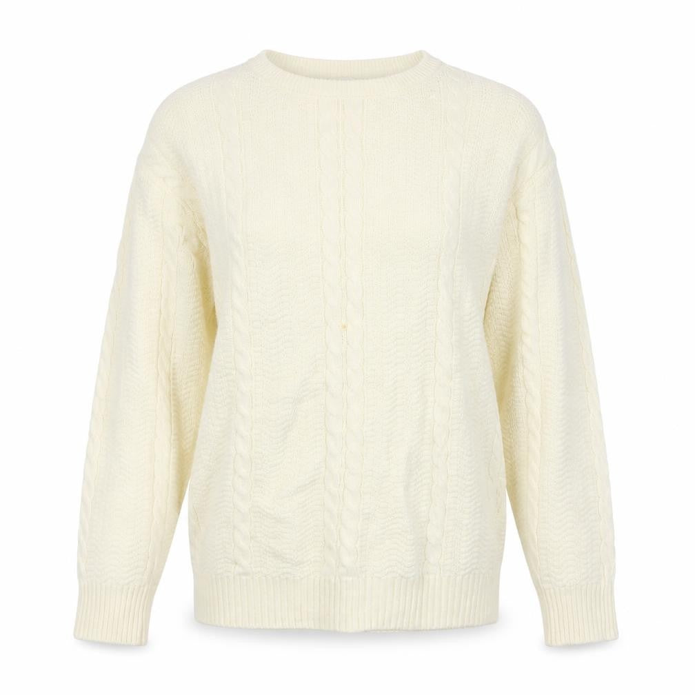 Front view of Cotton Traders women’s ivory knit jumper, size M
