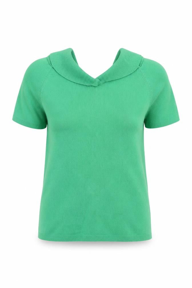 Front view of Simply Be women’s green jumper, size UK 12