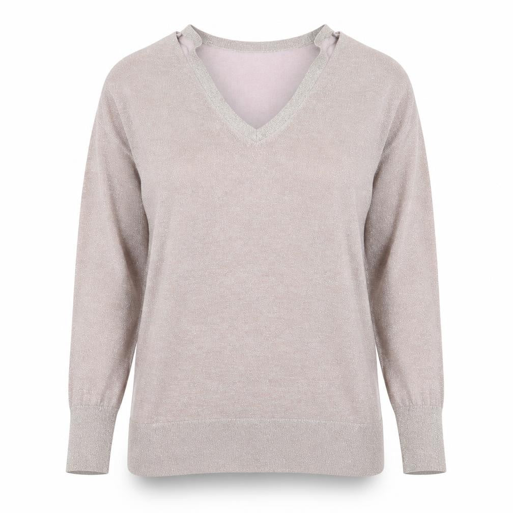 Front view of Topshop women’s pink knit jumper, size UK 6
