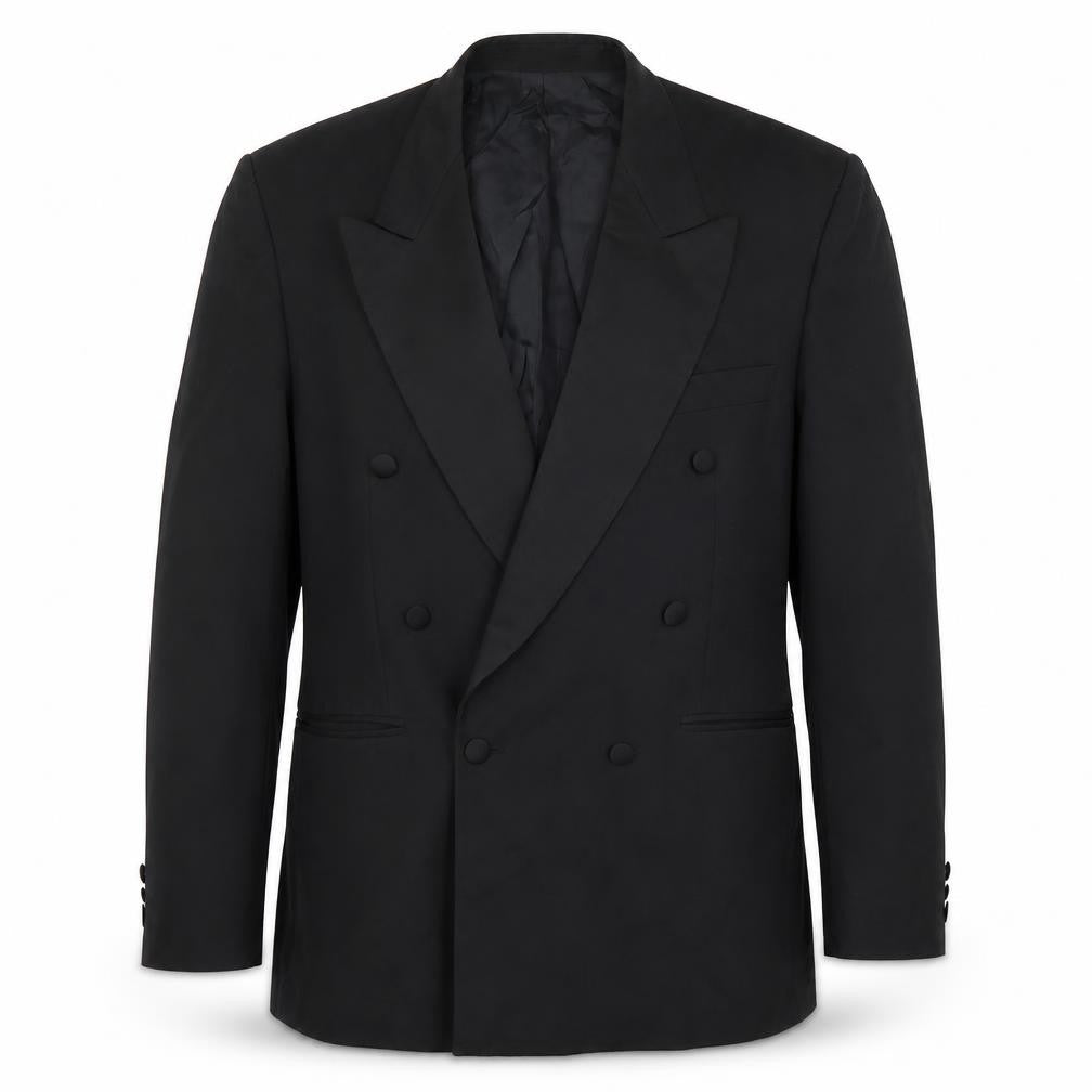Front view of Preworn men’s black jacket suit jacket, size 42