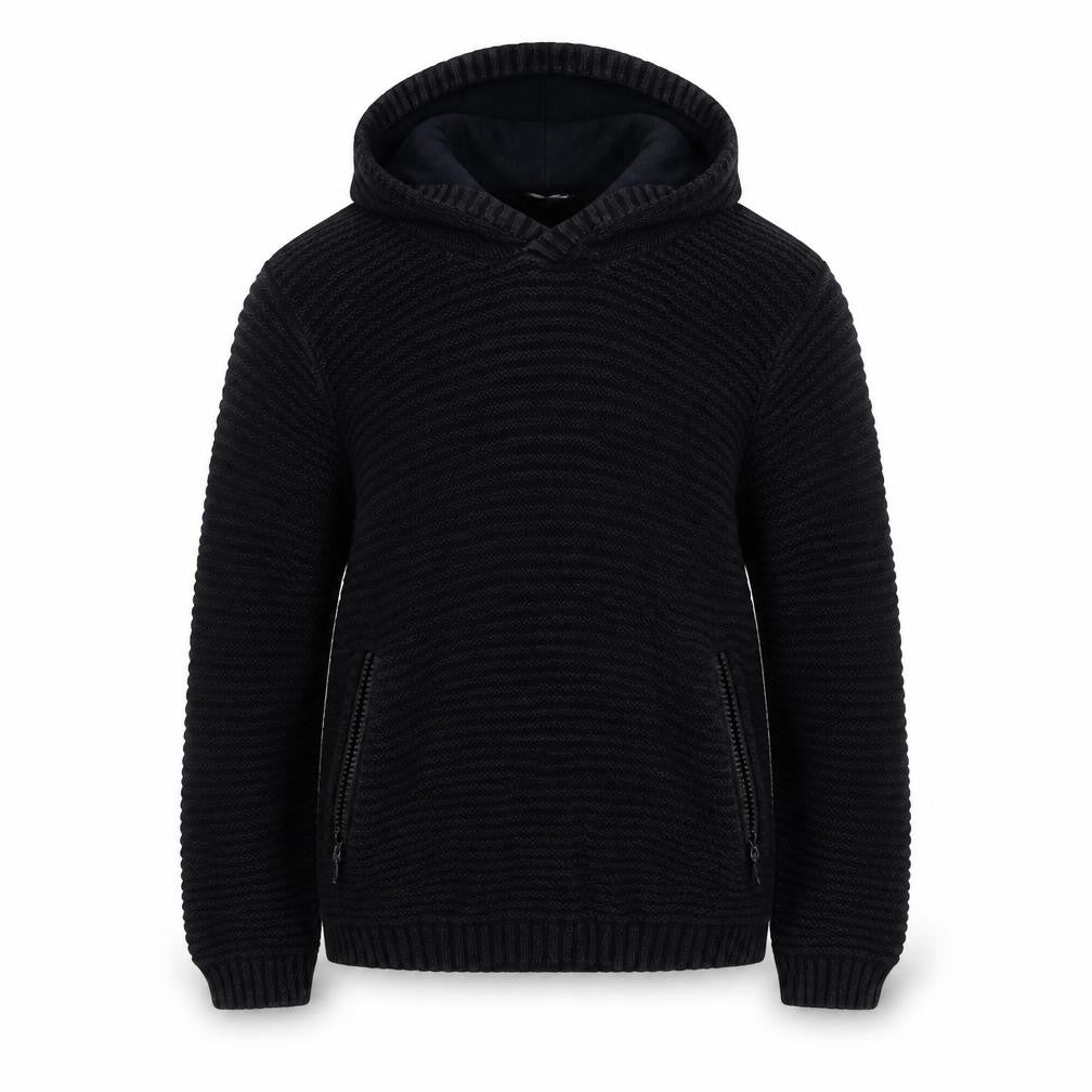 M & Co. Girls Black  Knit Pullover Hoodie Size 7-8 Years