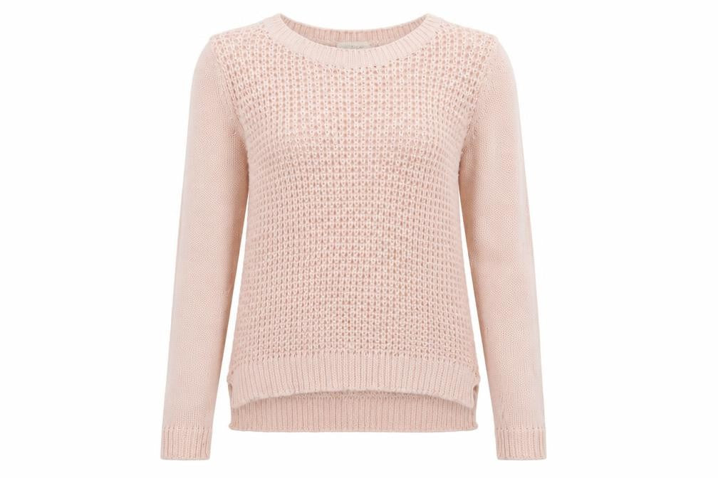 Front view of Cubus women’s pink knit jumper, size S