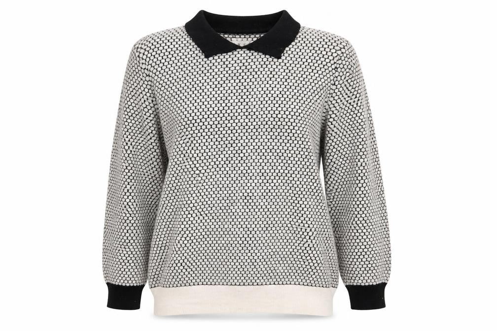 Front view of La Redoute women’s white pullover sweatshirt, size UK 14