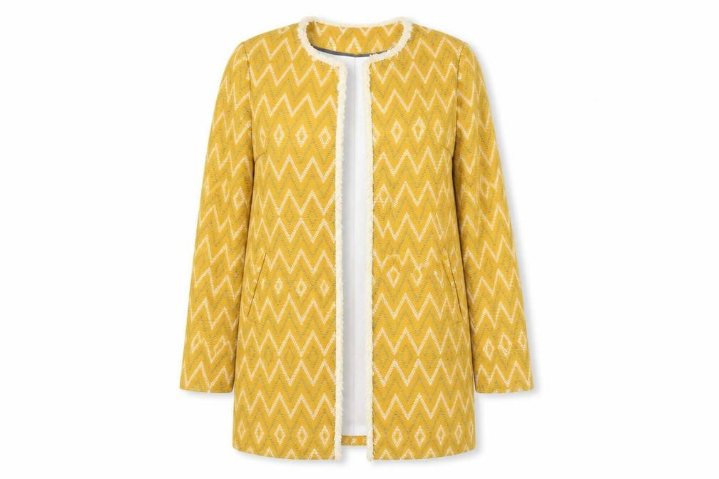 Next Womens Yellow Striped  Jacket  Size 6