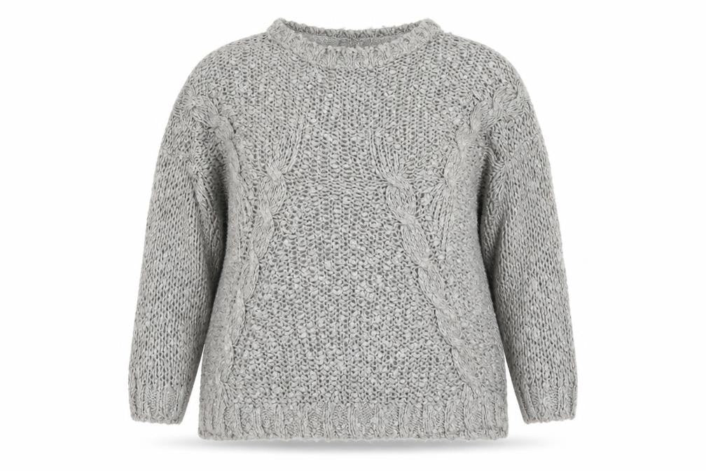 Front view of South women’s grey knit jumper, size UK 14