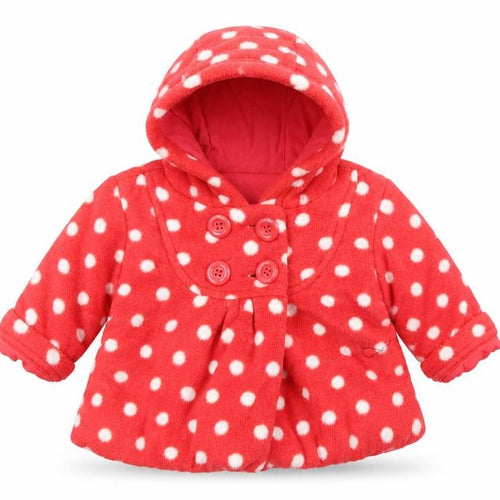 George Girls Red Polka Dot  Overcoat Coat Size 0-3 Months