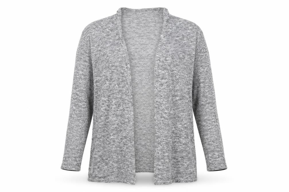 Front view of Divided women’s grey knit cardigan jumper, size M