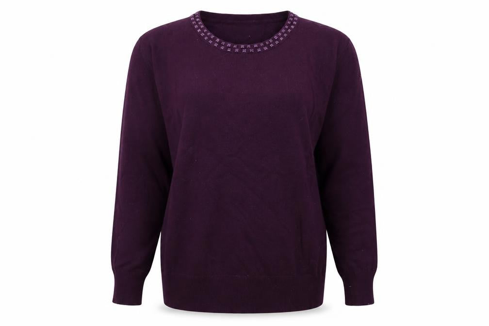 Image Womens Purple  Knit Pullover Jumper Size S