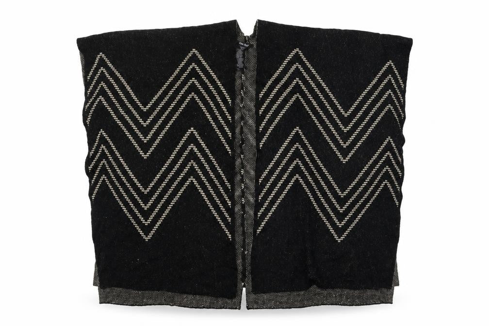 Front view of Ellen Reyes women’s black striped knit jacket one size