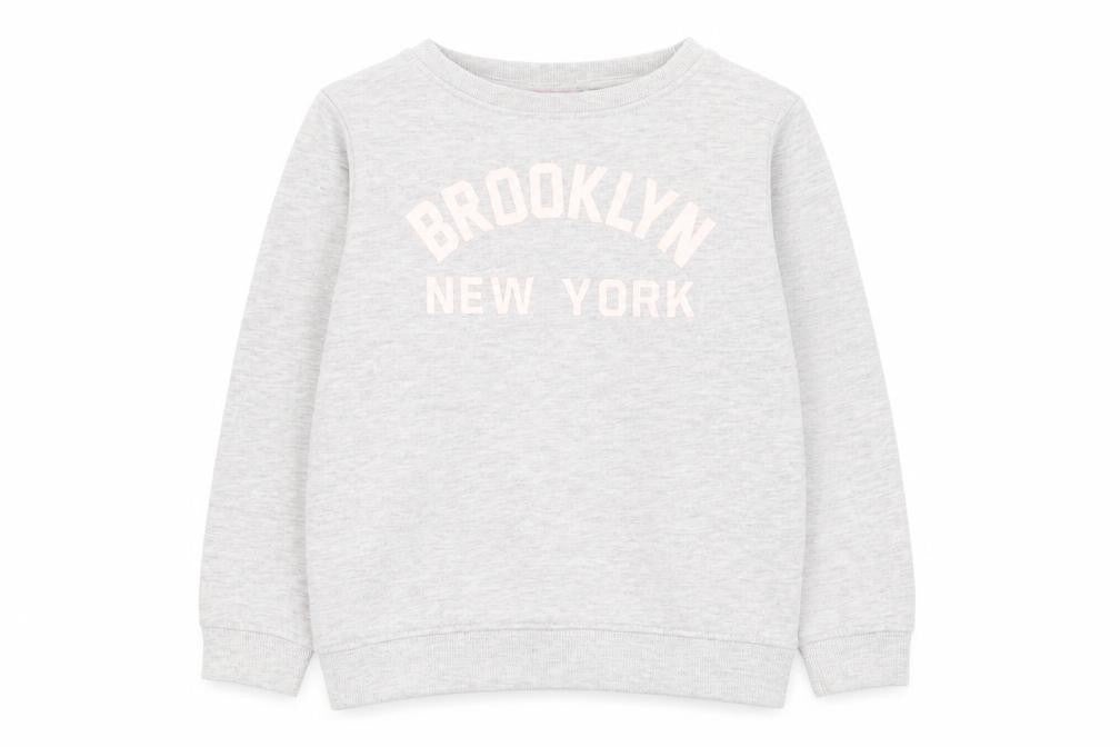 Front view of Next girls’ grey jumper, size 8, years
