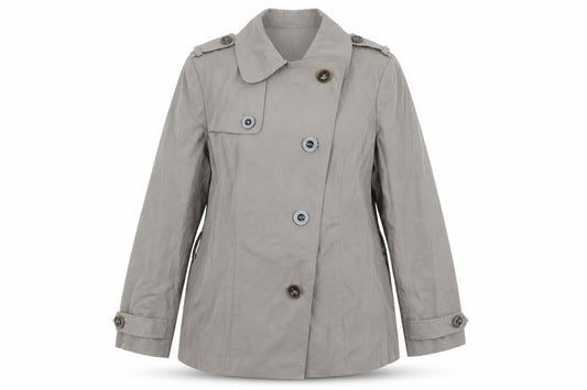 Front view of Debenhams women’s brown overcoat coat, size UK 14