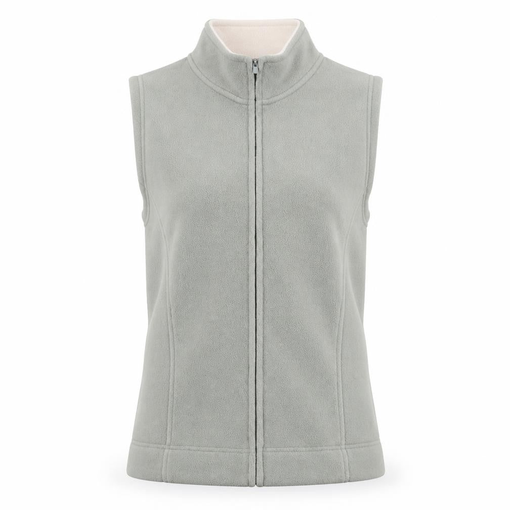 Front view of EWM women’s green full zip jumper, size UK 14