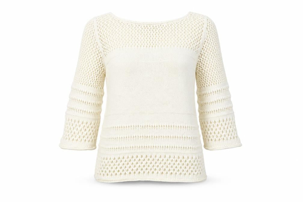 Front view of F&F women’s beige jumper, size UK 12
