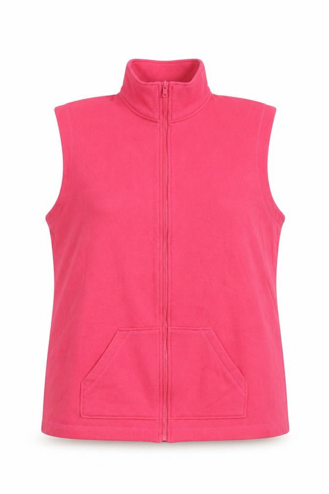 Front view of Classics women’s pink vest jumper, size UK 20