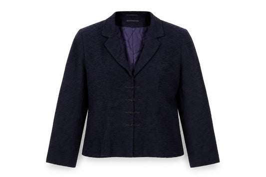 Front view of Kaliko women’s purple jacket blazer, size UK 14