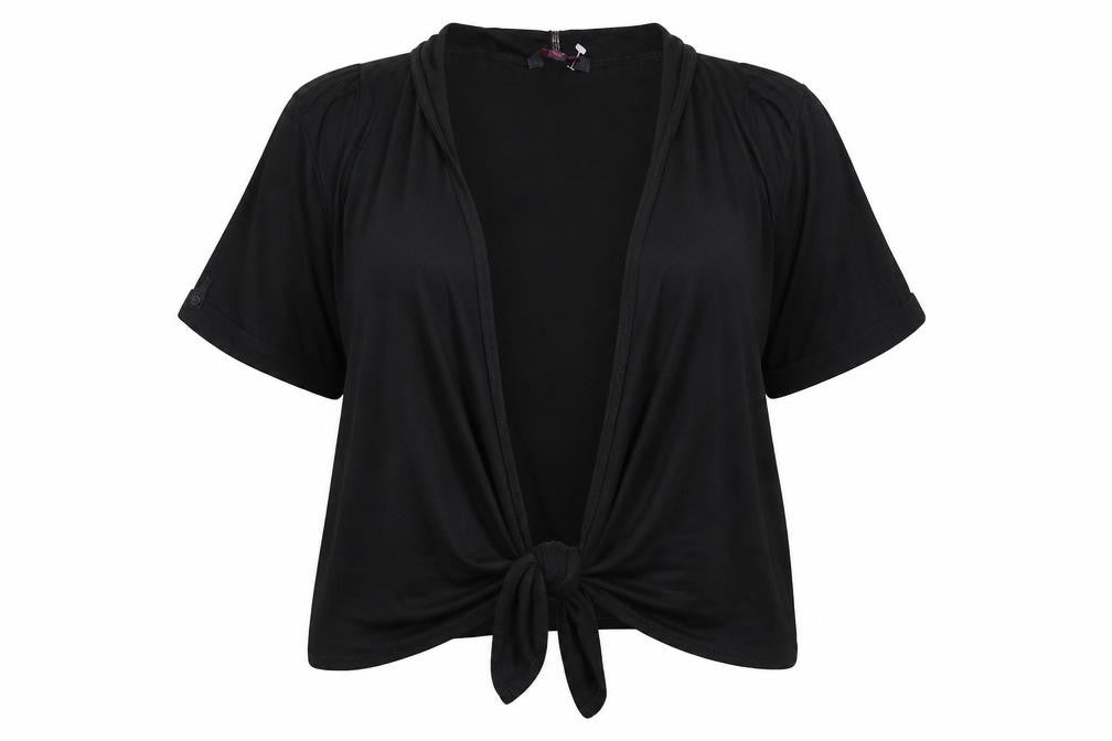 Front view of Simply Be women’s black cardigan jumper, size UK 20