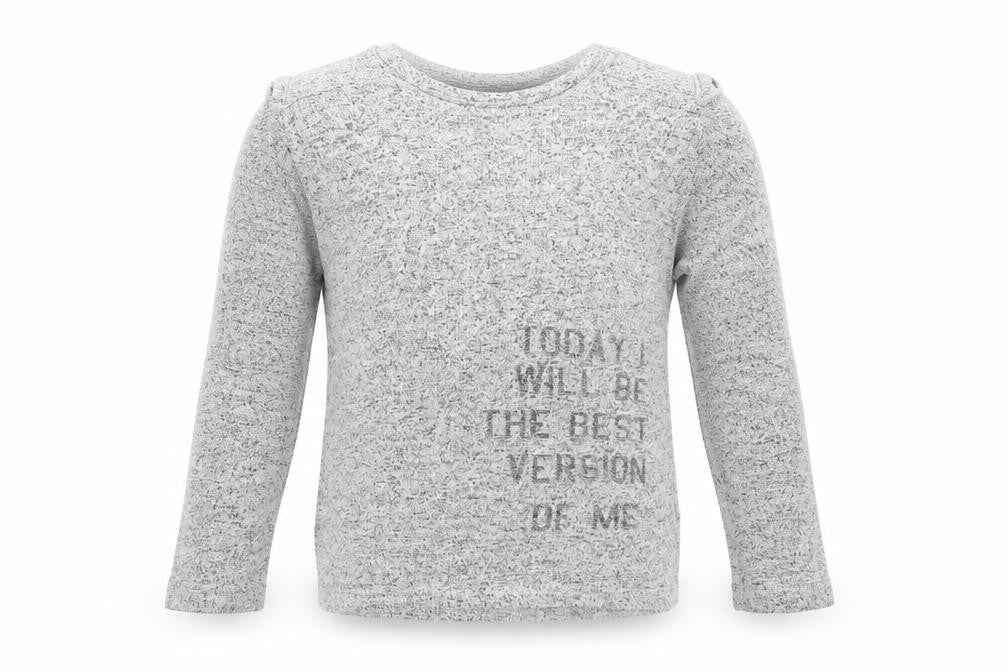Front view of Primark girls’ grey jumper, size 8-9, years