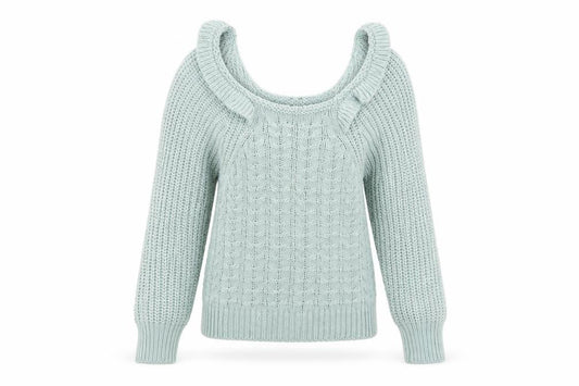 Front view of Boohoo women’s grey knit jumper, size S