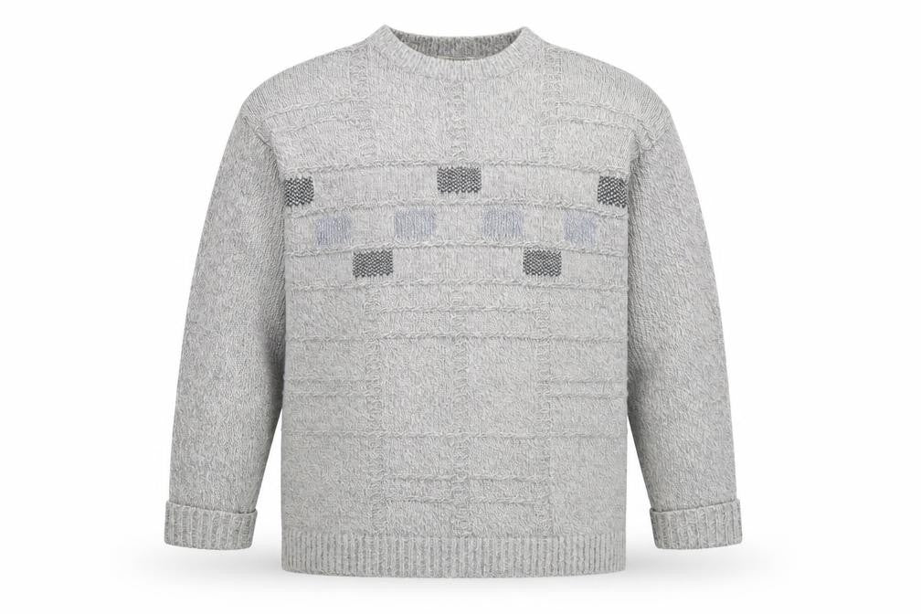 Front view of JJ Willis men’s grey jumper, size M